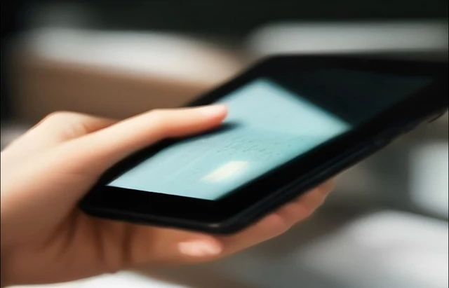 Example proof photo: hand holding a phone after repair pickup